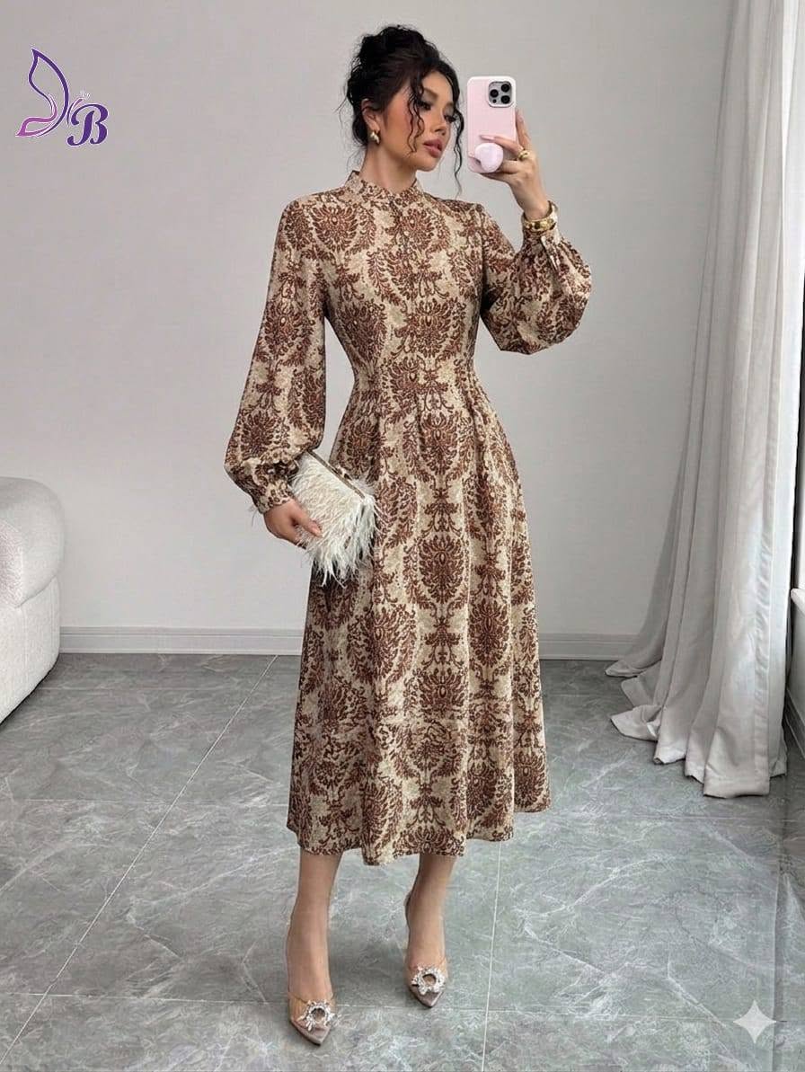 فستان كريب راقي بقصة أنيقة