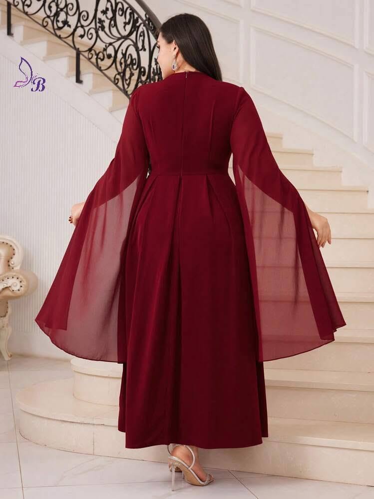 فستان بكريب وشيفون راقي - Image 4
