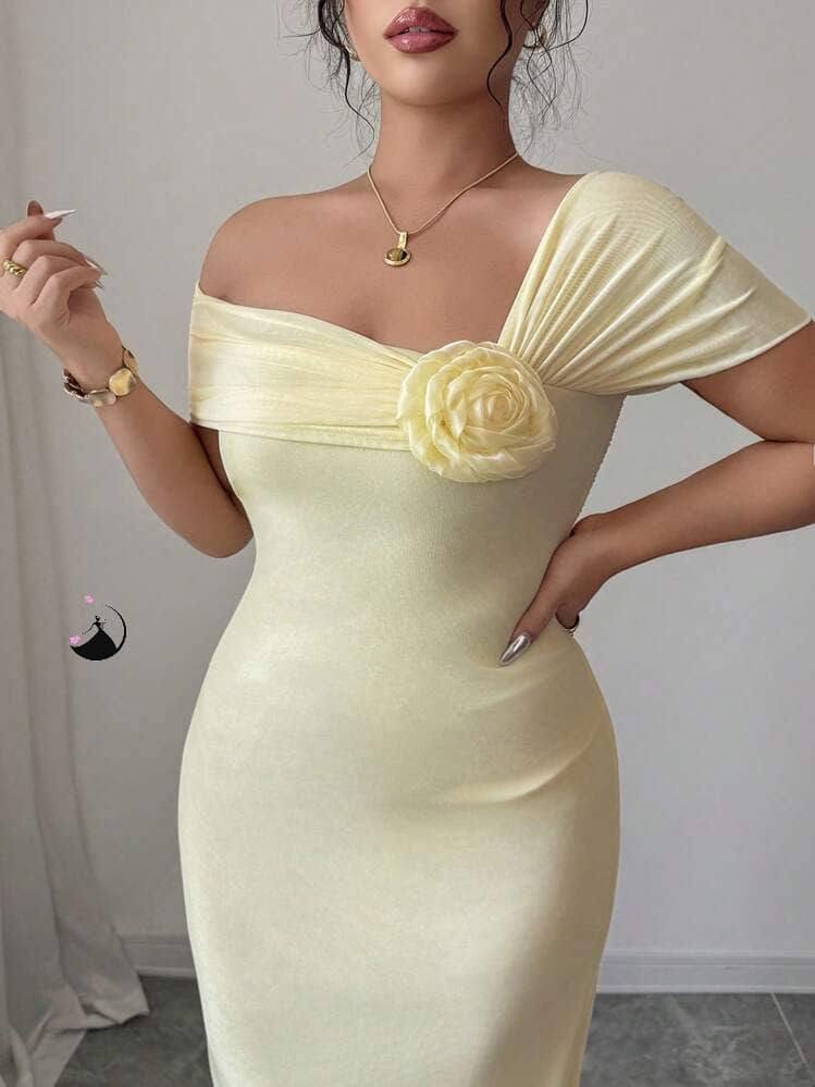 فستان تل مبطن بأكمام حيرانه - Image 4
