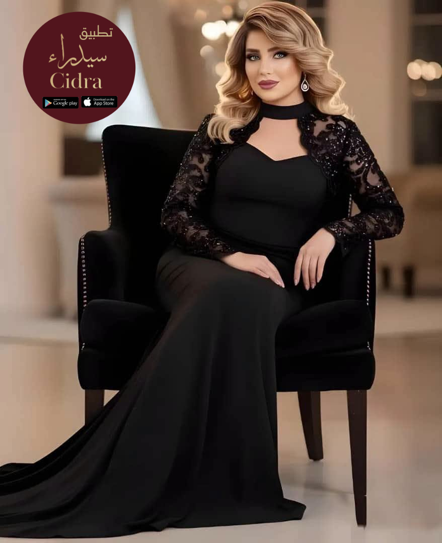 فستان كتان مطاط بتطريز وترتر - Image 3